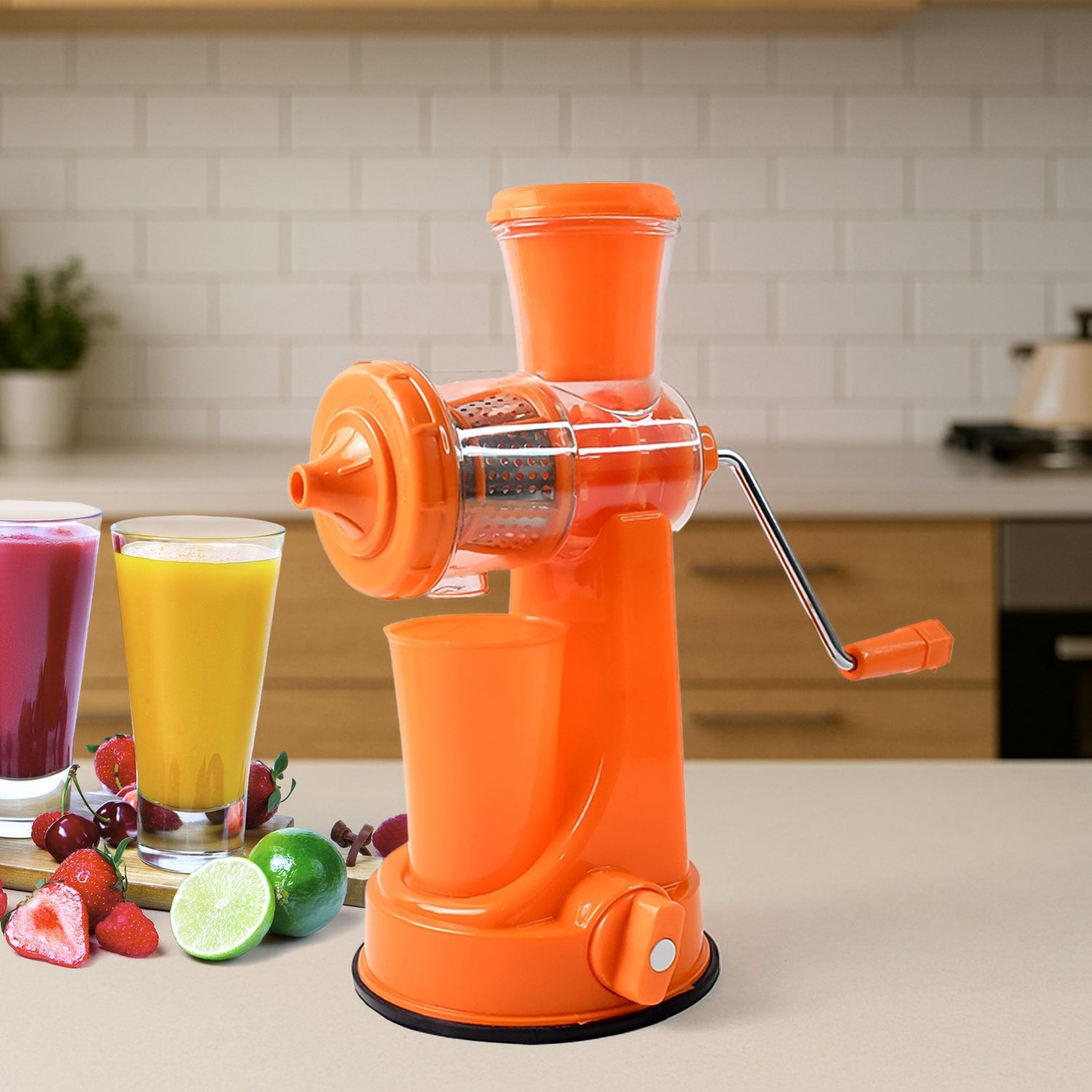 Manual Fruit Vegetable Juicer with Juice Cup and Waste Collector Manual Fruit Vegetable Juicer with Juice Cup and Waste Collector